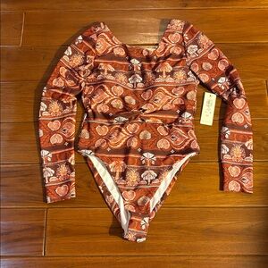 PHAX Twist Front Long Sleeve One Piece Bathing Suit